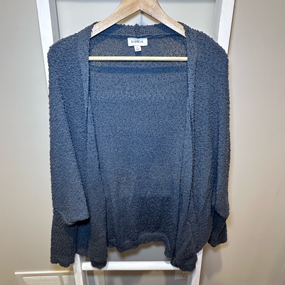 Evereve Blue Schlubby Caridgan, Small/S